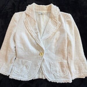 Zara Blazer off white fringe size 4